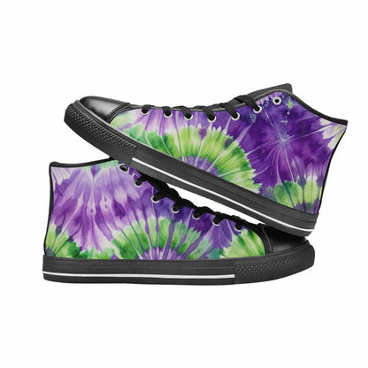 WOMEN'S Tie Dye - High Top Canvas Dark Academia Custom Shoes