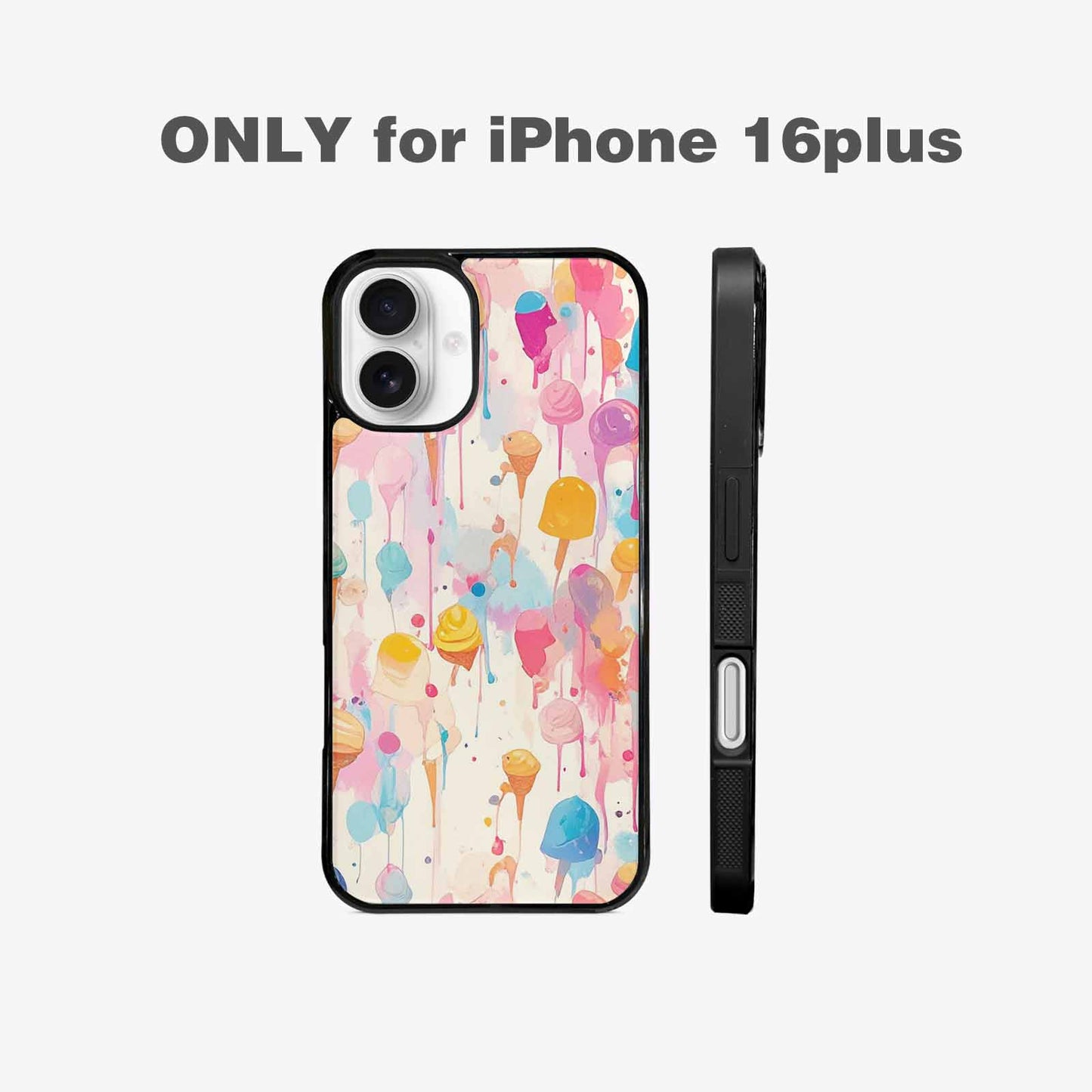 iPhone 16 Plus Case — Ice Cream Motif Ice Cream Motifs, Custom Art Phone Cover