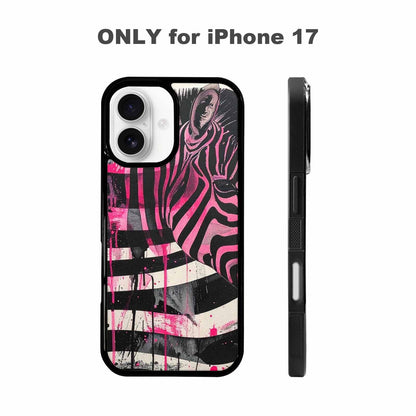 iPhone 17 Case — Black &amp; Pink Ink Animal Print, Custom Print Case Cover