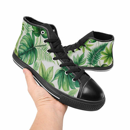 MEN'S Seven-Point Palmate Leaf High Top Canvas Aesthetic Custom Sneakers
