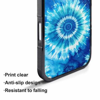 iPhone 17 Air Case — Tie Dye Ocean Blues Blended Tie, Customized Protective Case