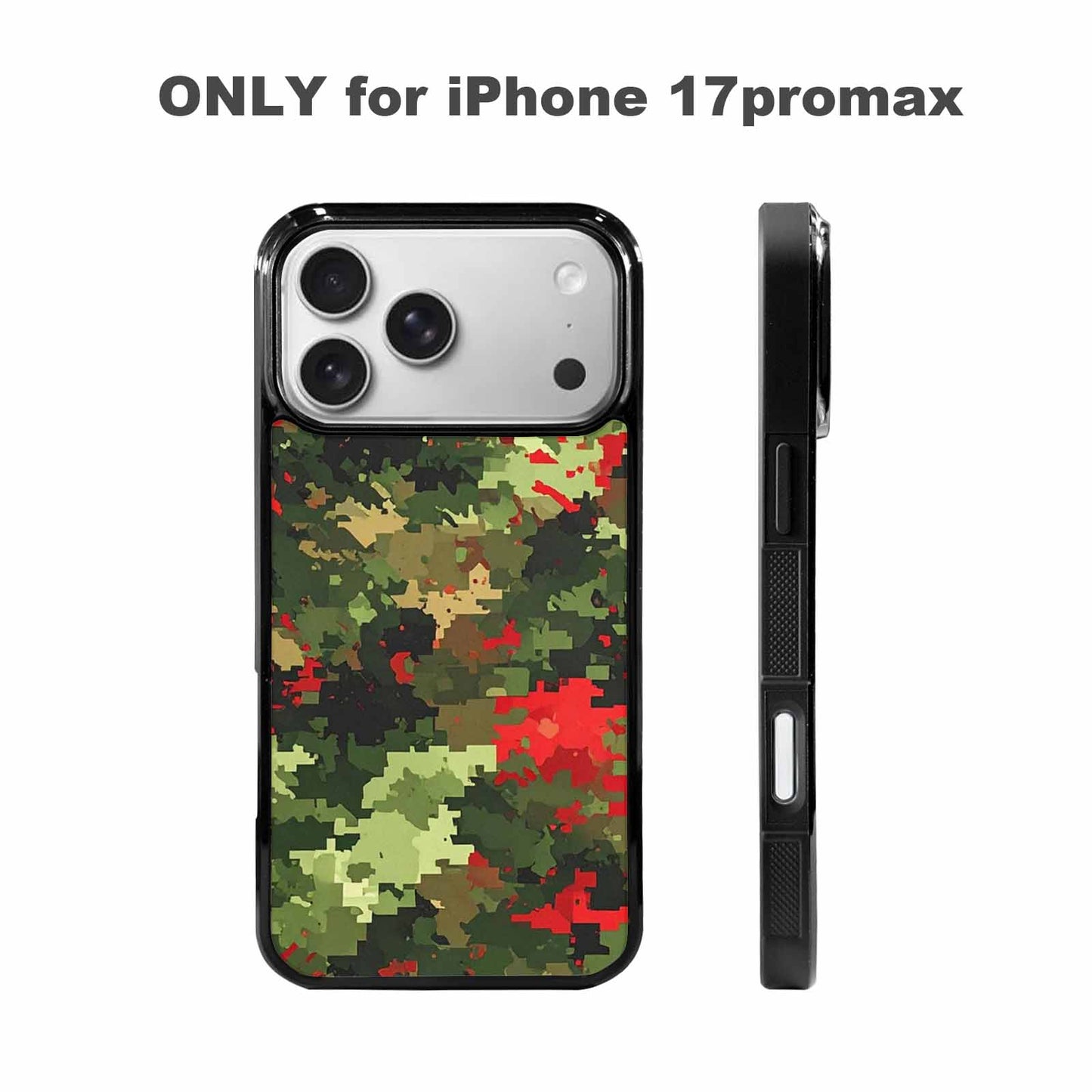 iPhone 17 Pro Max Case — Small Military Camouflage Blotch Camo, Custom Printed Phone Case