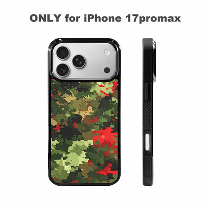 iPhone 17 Pro Max Case — Small Military Camouflage Blotch Camo, Custom Printed Phone Case