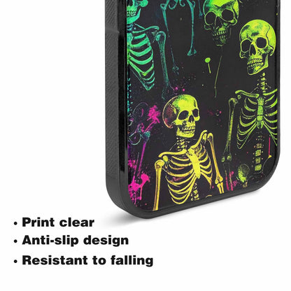 iPhone 15 Plus Case — Skeletons Neon Green Glowskele, Customized Protective Case