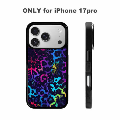 iPhone 17 Pro Case — Leopard Print Neon Seamless Pattern Animal, Unique Phone Case Design