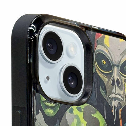 iPhone 15 Plus Case — Aliens Camo Aliens Pattern Hundreds Of, Custom Made Phone Cover