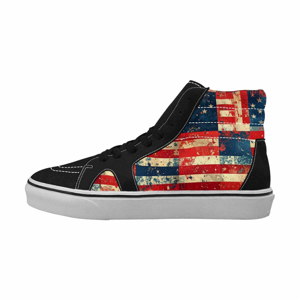 WOMEN'S American Flag Stars High Top Canvas Dark Academia Sneakers