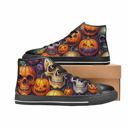 MEN'S Skulls - Halloween High Top Canvas Vivid Sneakers