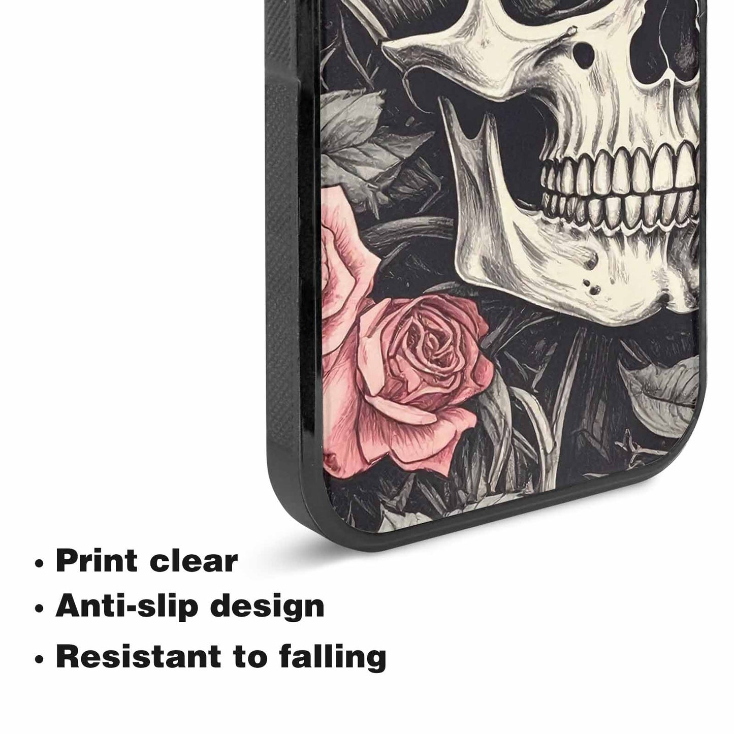 iPhone 15 Plus Case — 20 Skulls Overlapping Seamless Tileable Pattern, Custom Printed Phone Case