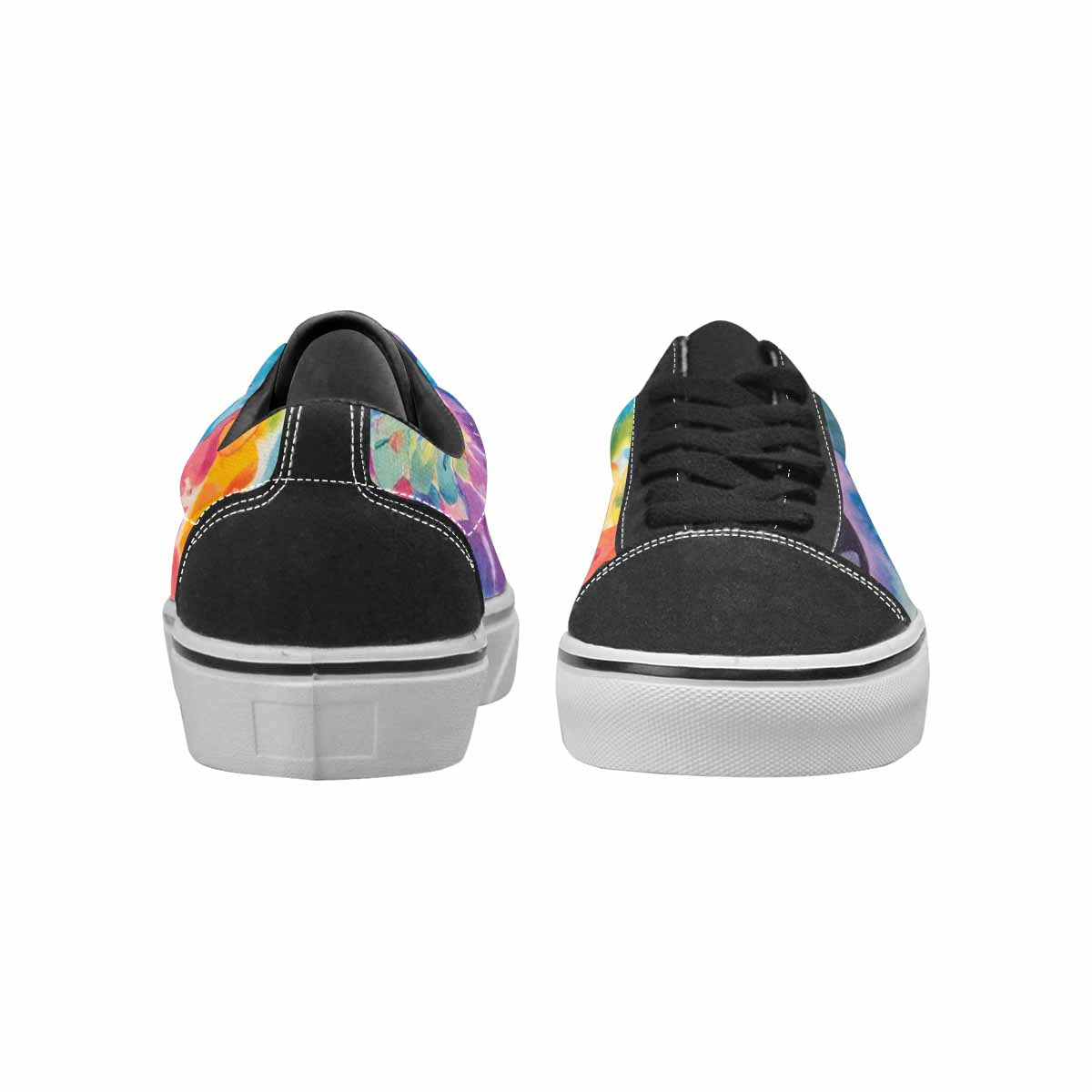 WOMEN'S Smiley Facessmiley Faces  Lace-Up Canvas Kaleidoscope Custom Sneakers