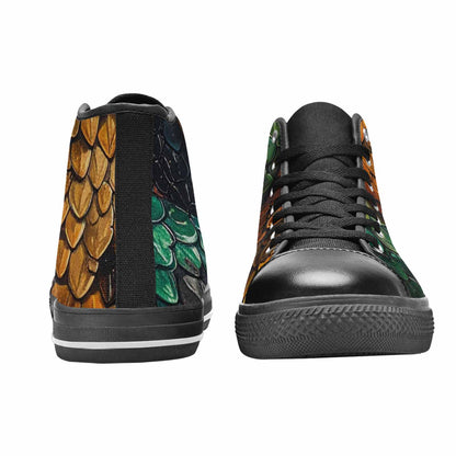 MEN'S Snake Skin Reptile High Top Canvas Grunge Shoes
