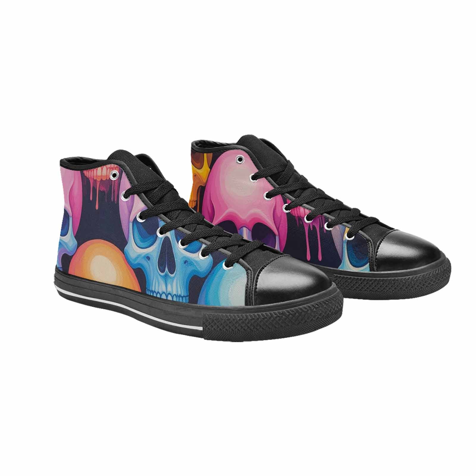 MEN'S Dripping Candy Skulls High Top Canvas Surreal Custom Shoes