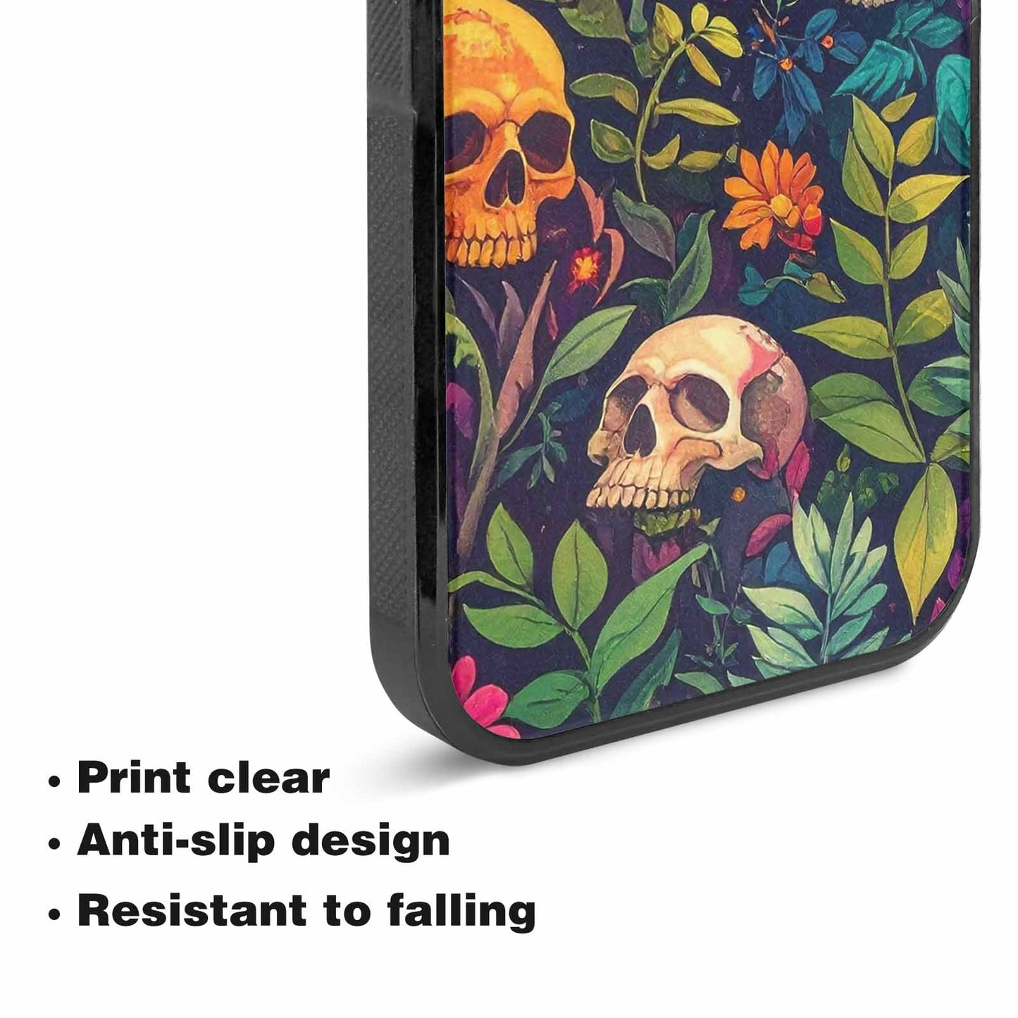 iPhone 15 Plus Case — Skulls Botanicalskulls Pattern, Customized Protective Case