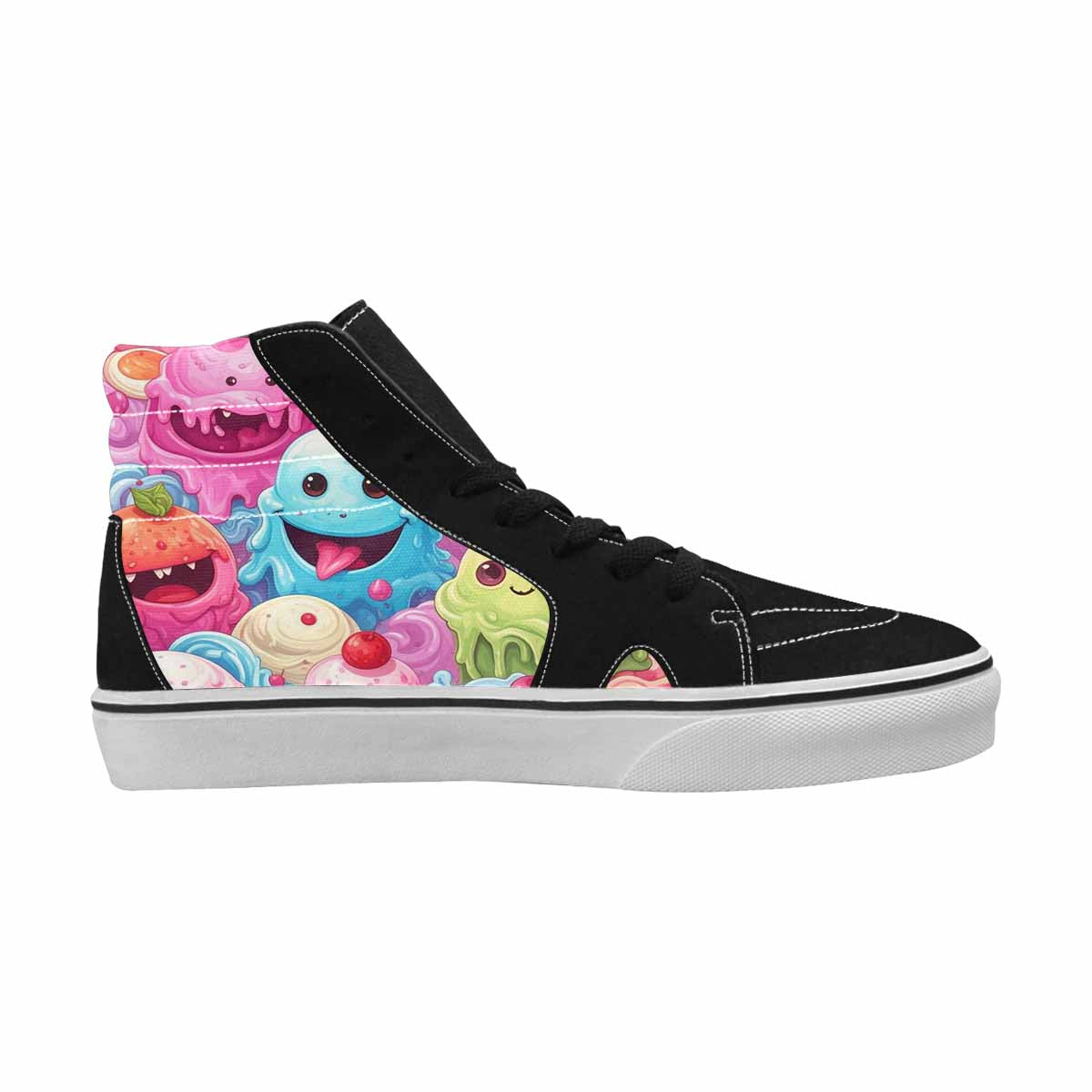 MEN'S Melting Icecream Monster Cherry High Top Canvas Surreal Sneakers