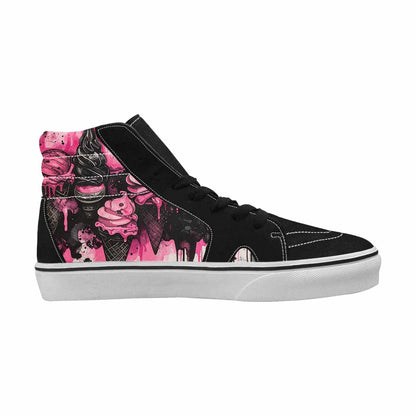 MEN'S Ice Cream Motif High Top Canvas Cottagecore Custom Sneakers