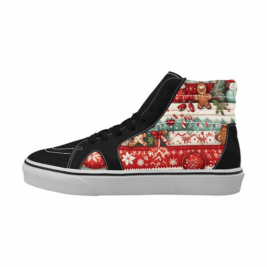 MEN'S Christmas Holly Snowflake High Top Canvas Dark Academia Custom Sneakers