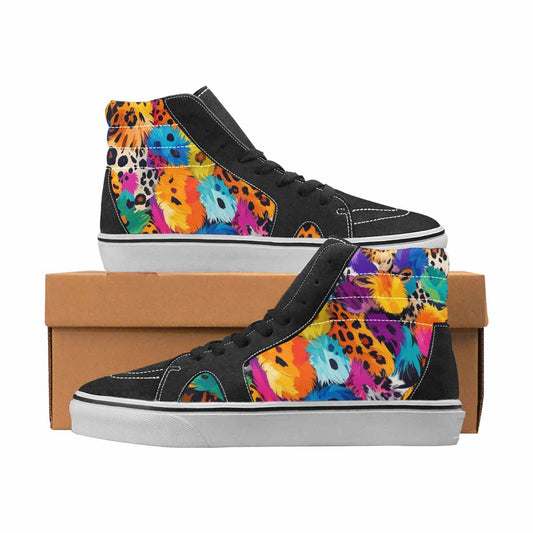 WOMEN'S Leopard Full Color High Top Canvas Artist-designed Grunge Sneakers