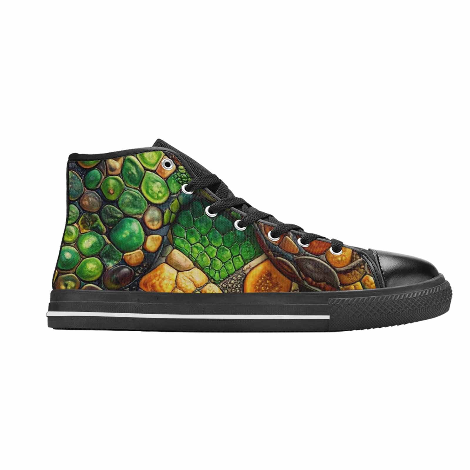 MEN'S Snake Skin Reptile High Top Canvas Aesthetic Custom Shoes