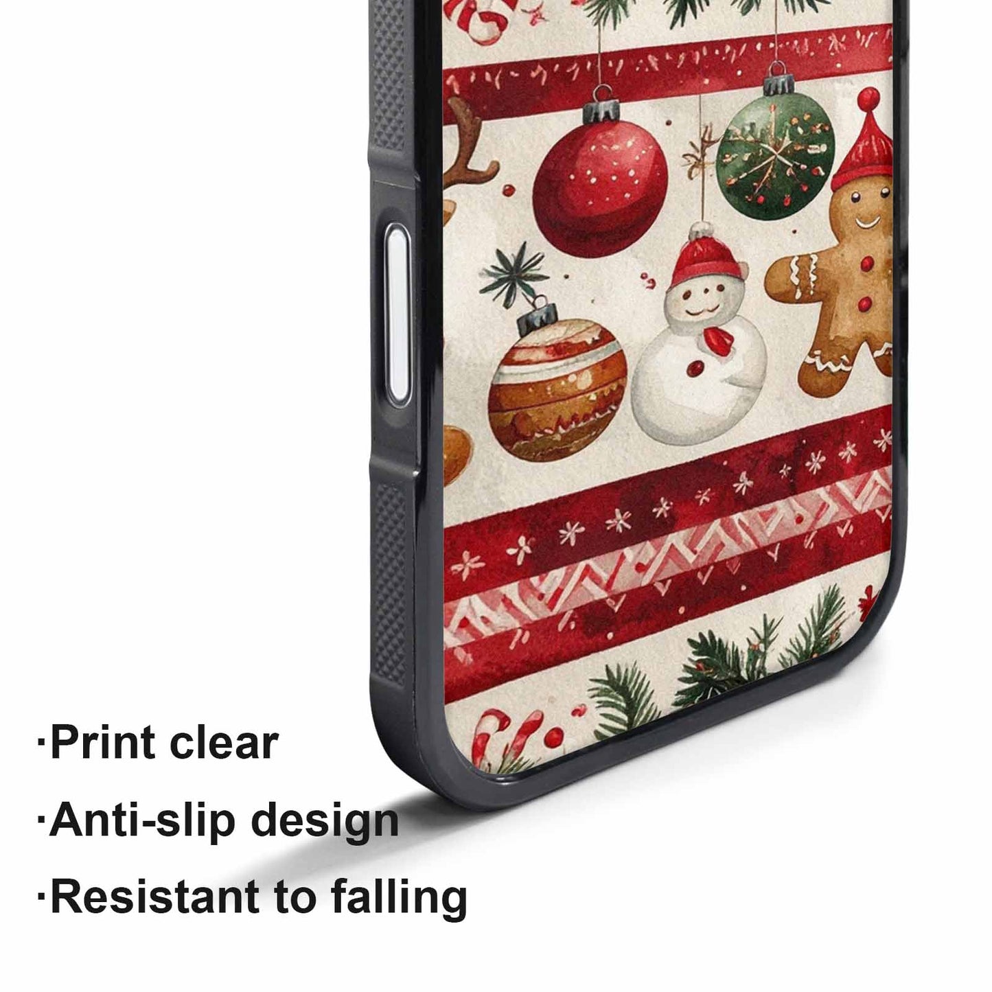 iPhone 17 Pro Max Case — Small Christmas Holly Snowflake Original Art, Personalized Phone Case