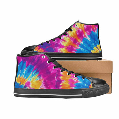 MEN'S Tie Dye Spiral High Top Canvas Y2K Sneakers