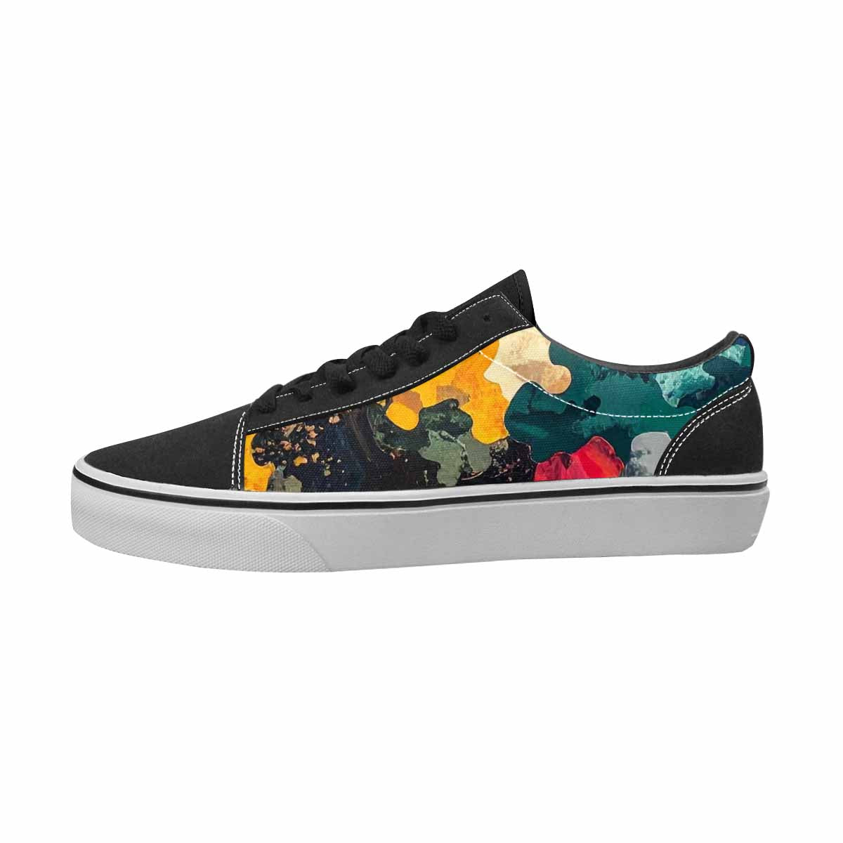 WOMEN'S Camo Full Color Canvas Wearable Art Vibrant Chaos All Over Print Shoes