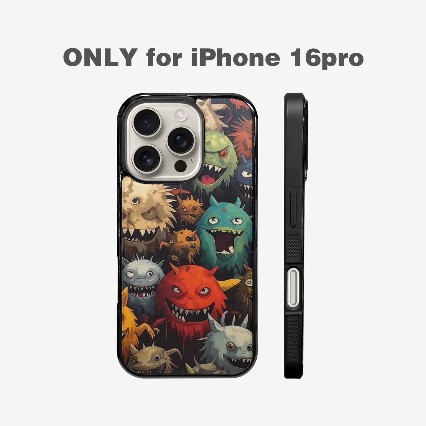 iPhone 16 Pro Case — Monsters Camomonsters Pattern Qch, Custom Printed Phone Case
