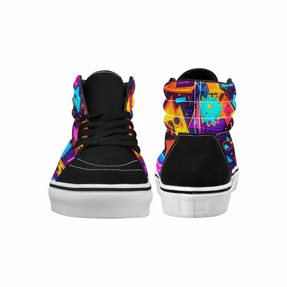 MEN'S 80s Retro Motif High Top Canvas Neon Fantasy Shoes