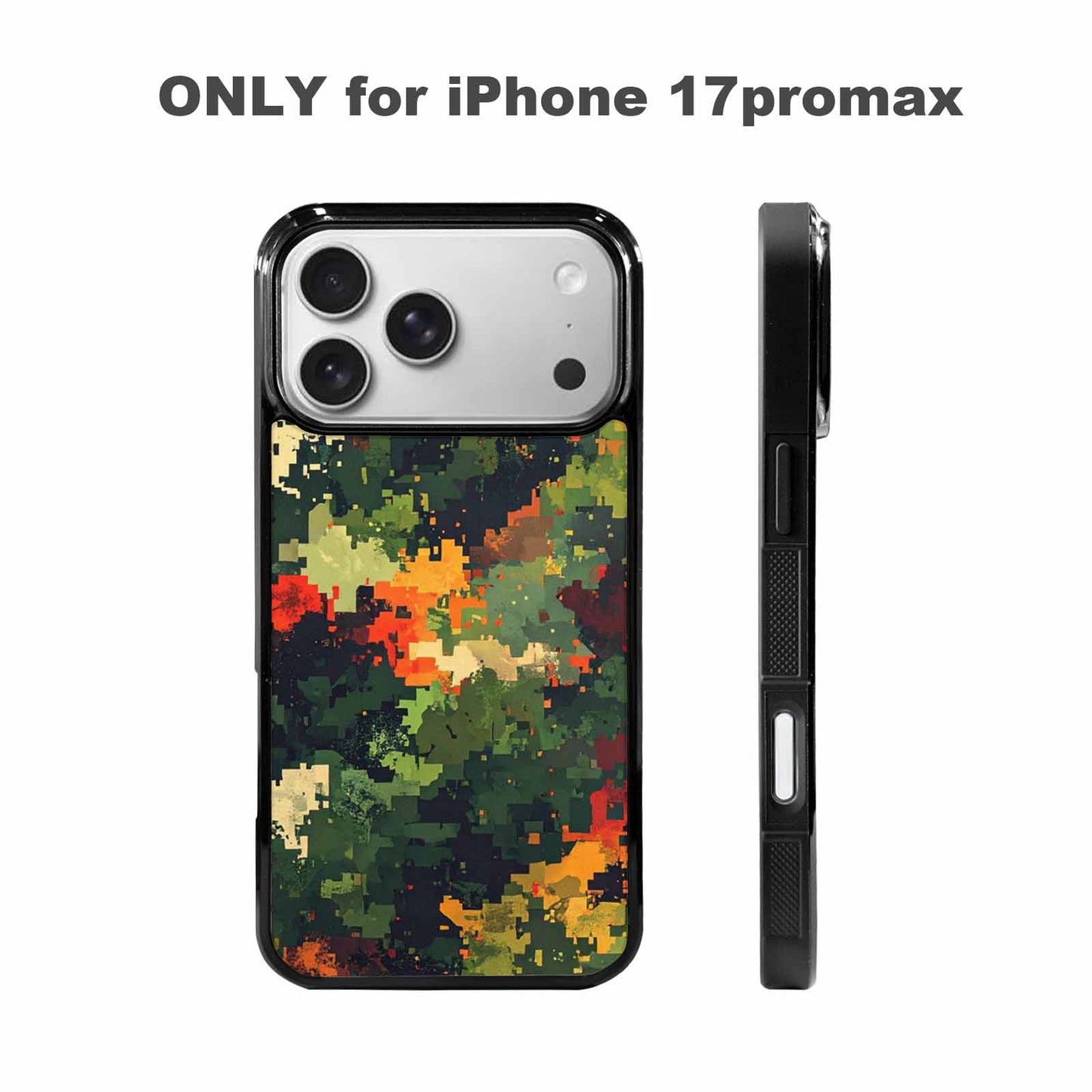 iPhone 17 Pro Max Case — Small Military Camouflage Blotch Camo, Custom Made Phone Cover