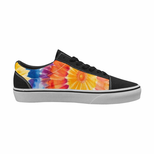 WOMEN'S Tie Dye Swirl Canvas Lace-Up Neon Fantasy Custom Shoes