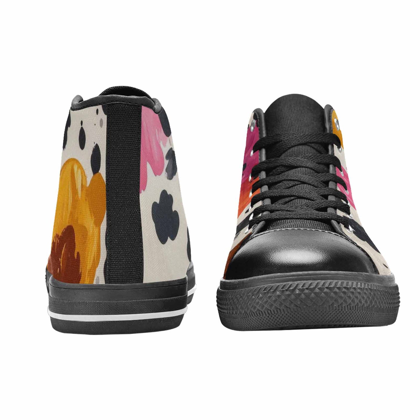MEN'S Cow Animal Print High Top Canvas Vivid Sneakers