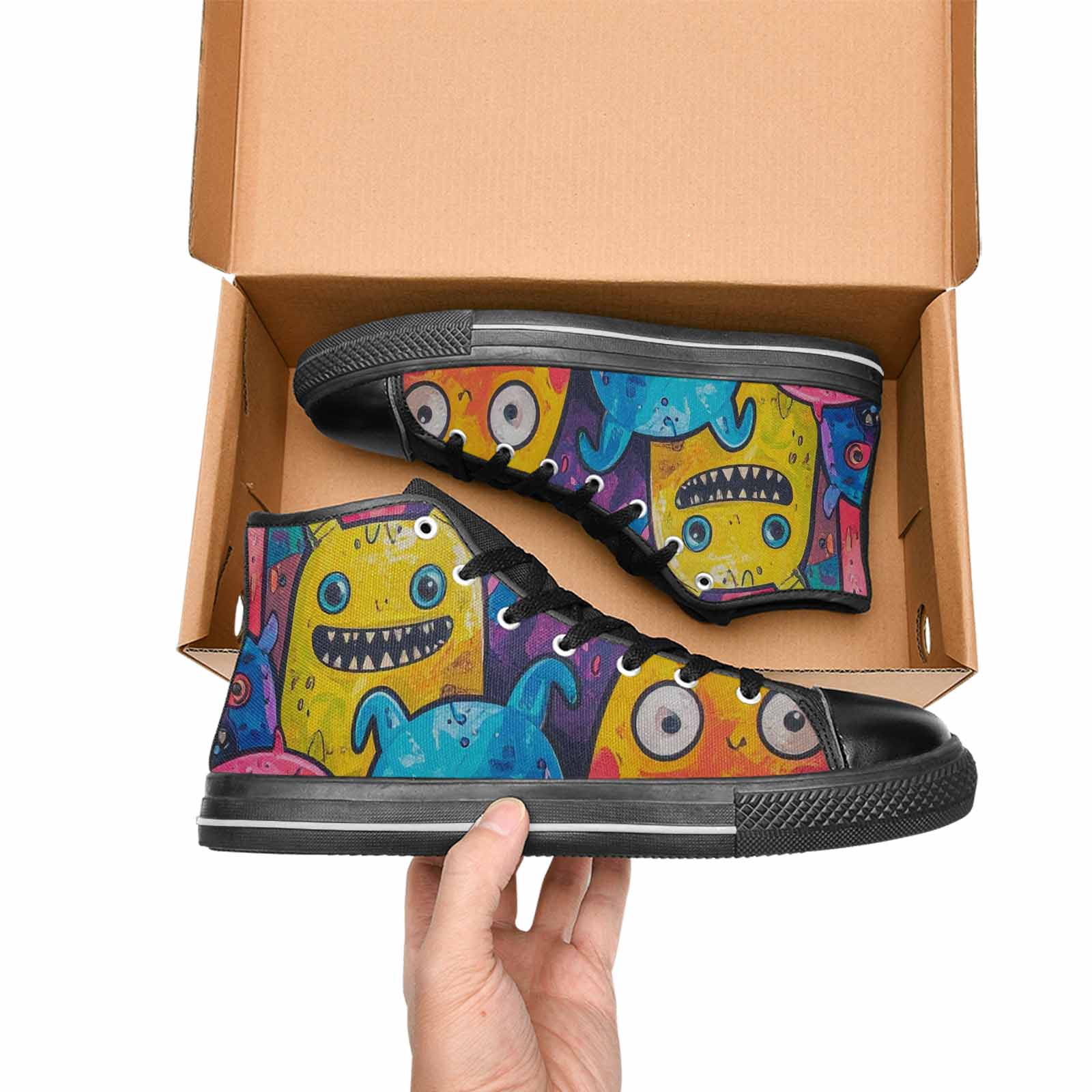WOMEN'S Goofy Cartoon Monster High Top Canvas Y2K Sneakers