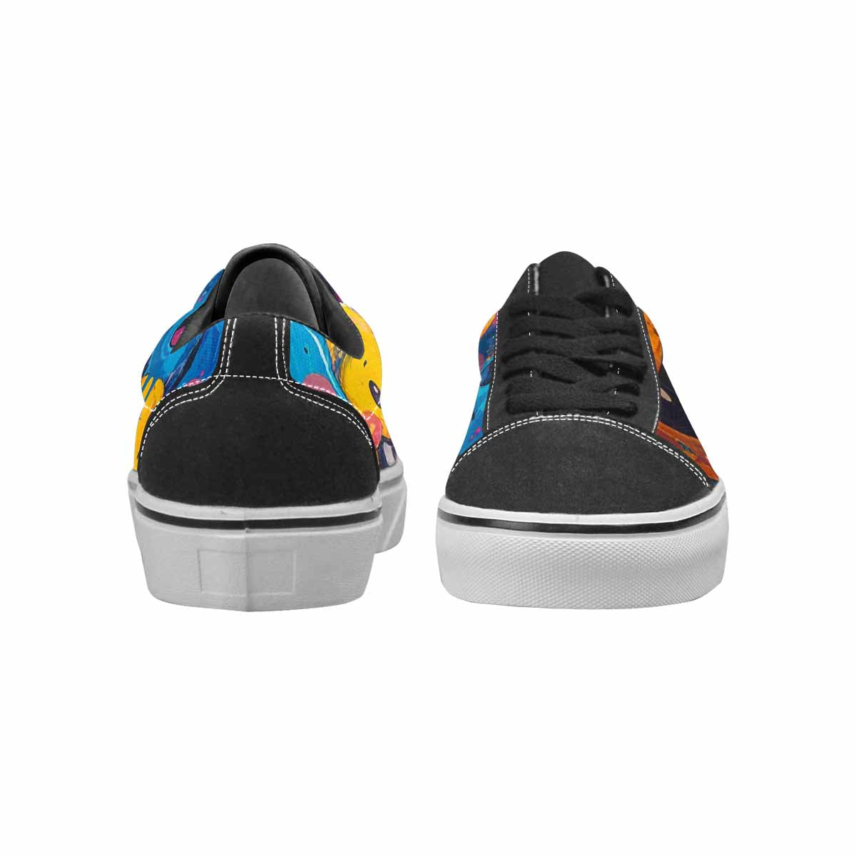WOMEN'S Melting Moon Smiley Lace-Up Canvas Neon Fantasy Custom Shoes
