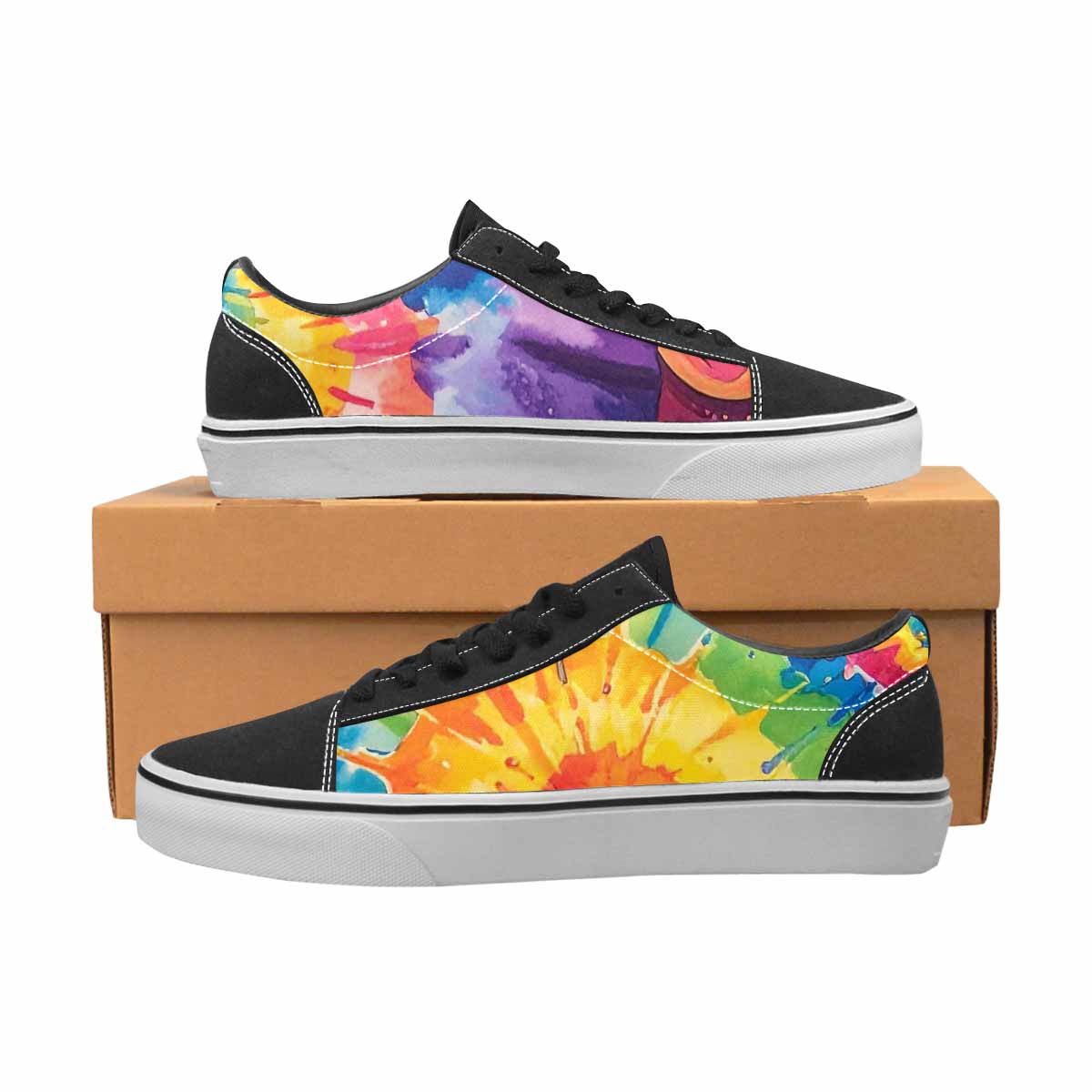 WOMEN'S Smiley Facessmiley Faces  Lace-Up Canvas Dark Academia Sneakers
