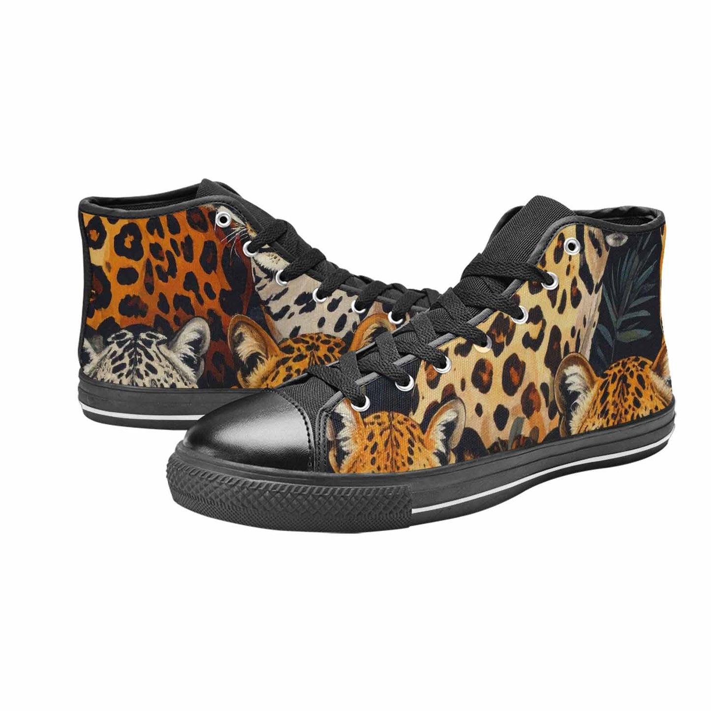WOMEN'S Animal Print High Top Canvas Dark Academia Sneakers