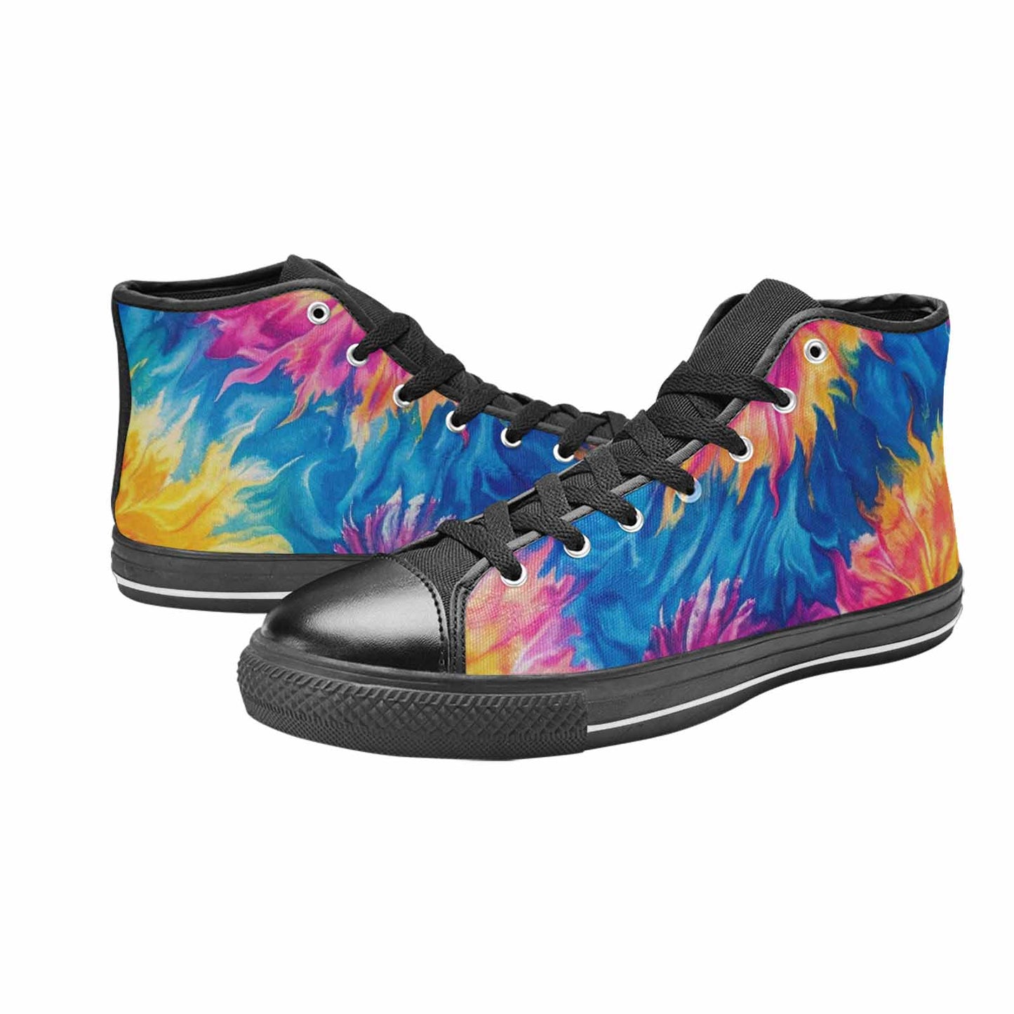 MEN'S Tie Dye Swirl High Top Canvas Grunge Custom Shoes