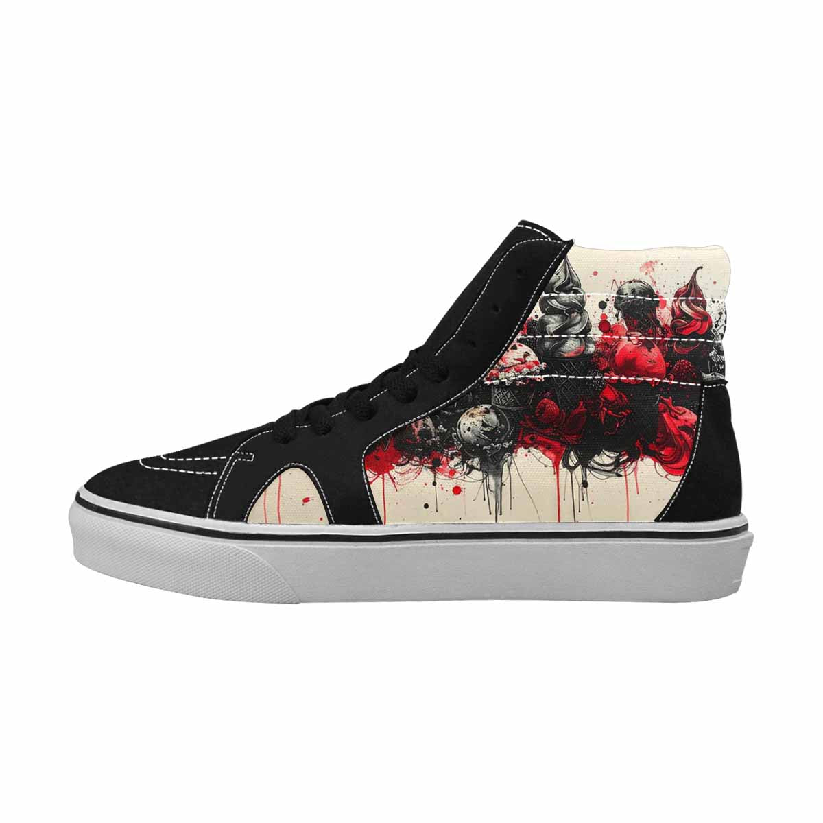 MEN'S Ice Cream Motif High Top Canvas Vivid Custom Sneakers
