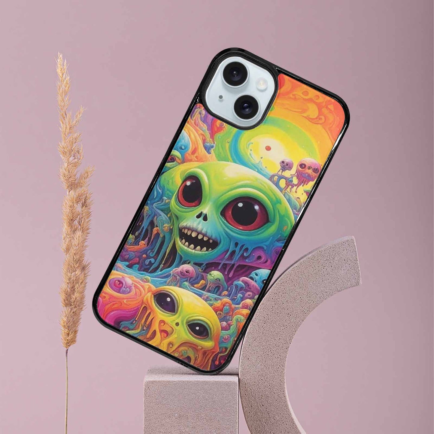 iPhone 15 Plus Case — Aliens Tie Dyemelting Aliens P, Custom Made Phone Cover