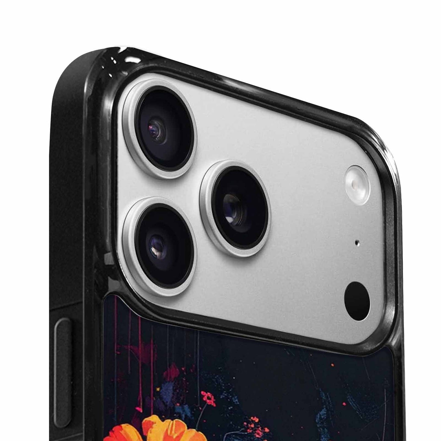 iPhone 17 Pro Case — Shadowy Glitch Floral Pattern Hundreds Floral, Custom Art Phone Cover