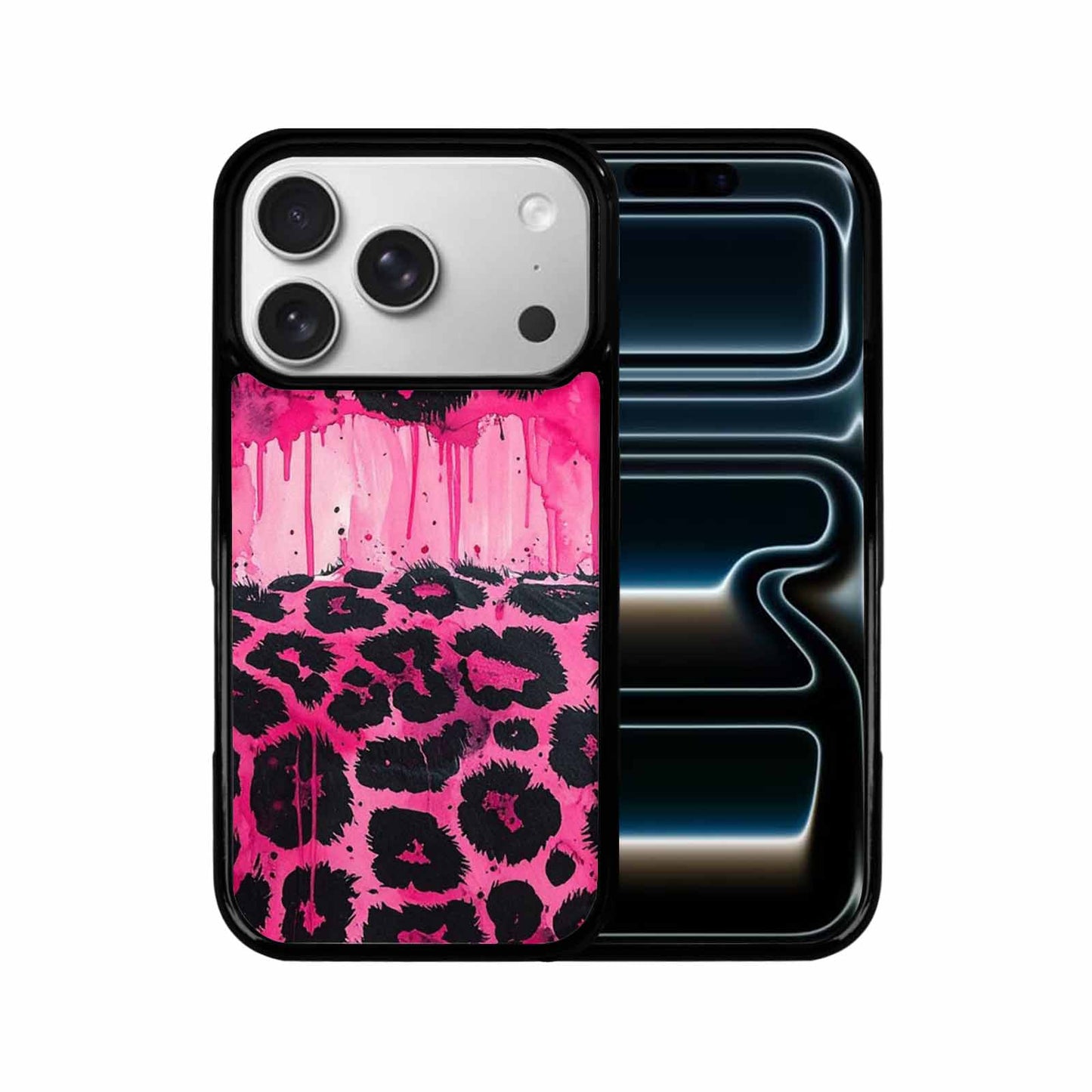 iPhone 17 Pro Case — Black Pink Ink Animal Print Animal, Custom Phone Case