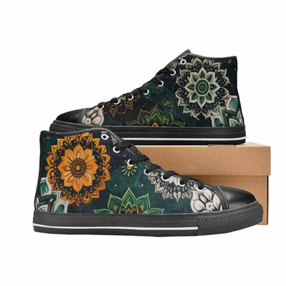 WOMEN'S Mandala High Top Canvas Grunge Custom Sneakers