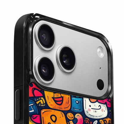 iPhone 17 Pro Max Case — Hand Drawn Icon Doodle Original Art, Custom Print Case Cover