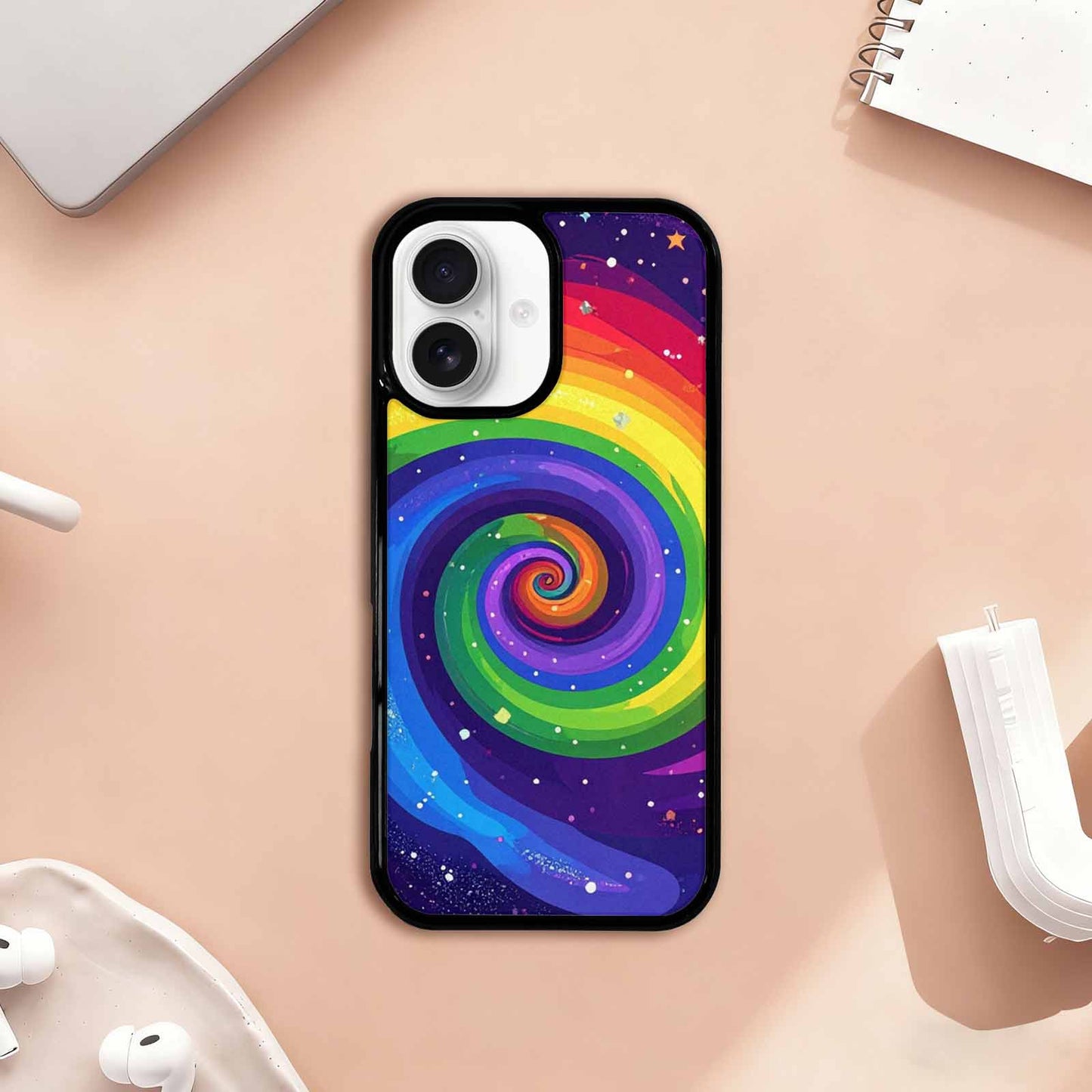 iPhone 17 Case — Rainbow Pride Galaxy Seamless Galaxy Space, Custom Art Phone Cover