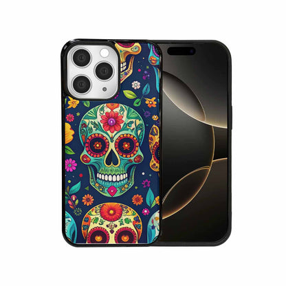 iPhone 15 Pro Max Case — Rainbow Sugar Skull Weave, Original Design Phone Case