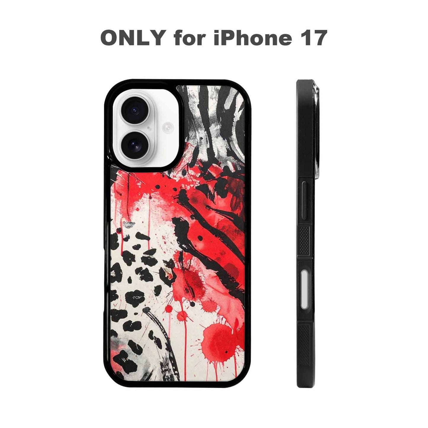 iPhone 17 Case — Animal Print (black &amp; Animal Print, Custom Printed Phone Case