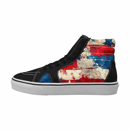 MEN'S Patriotic Stars Stripes High Top Canvas Melting Art Sneakers