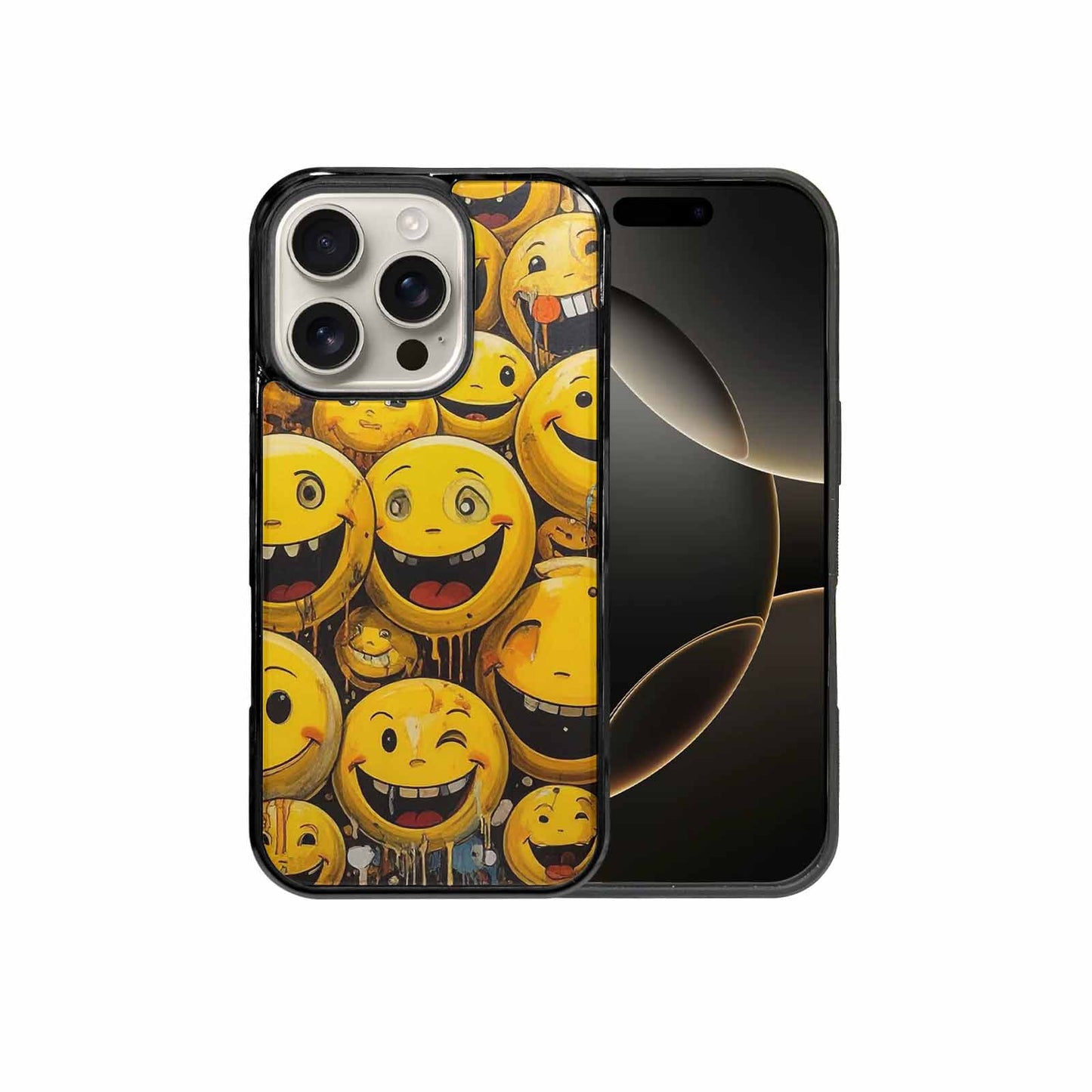 iPhone 16 Pro Case — Melting Moon Smiley Red Splatt Nsg, Personalized Phone Case