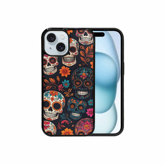 iPhone 15 Case — Dia De Los Muertos Sugar Skull, Custom Print Case Cover