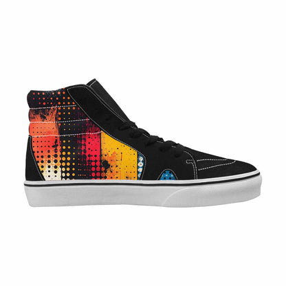 WOMEN'S Comic Book Halftone High Top Canvas Dark Academia Custom Sneakers
