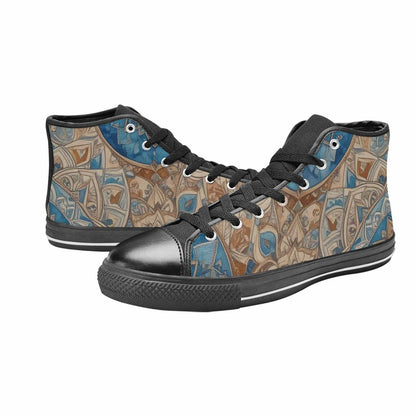 MEN'S Mandala High Top Canvas Neon Fantasy Custom Sneakers