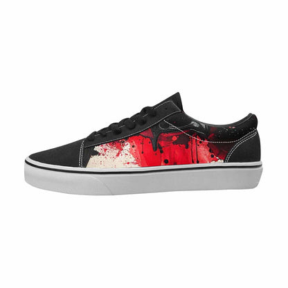 MEN'S Ice Cream Black & Red Ink Canvas Streetwear Wallpaper Art Limited Edition Sneakers